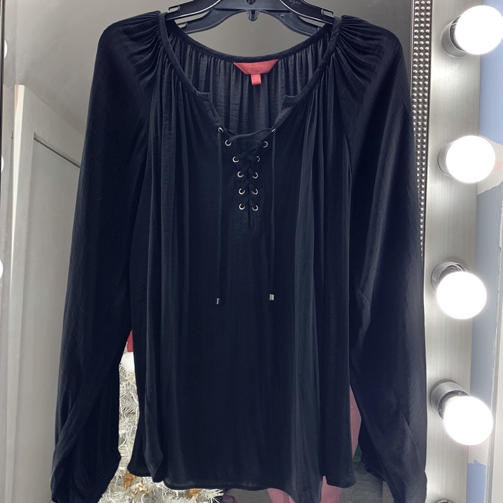 Black V-neck Blouse